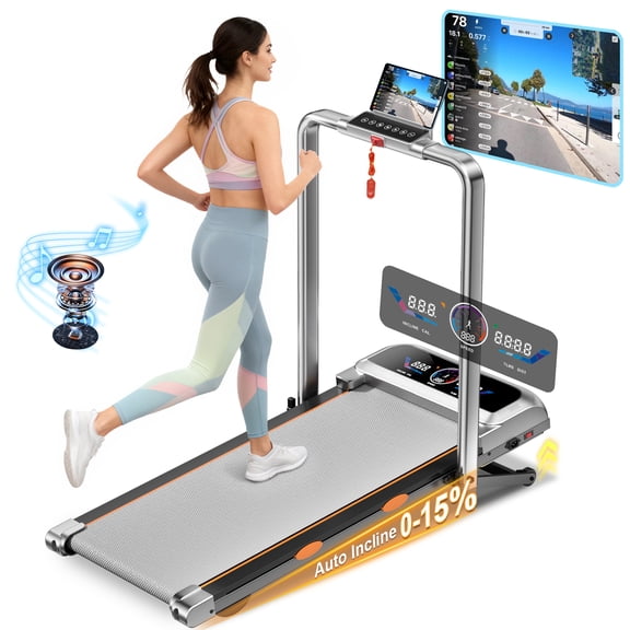 Einhomn 450lbs Capacity 3.5HP Treadmill with 12-Level 15% Auto Incline, UI Screen, 0.6-6MPH, APP & Remote Control