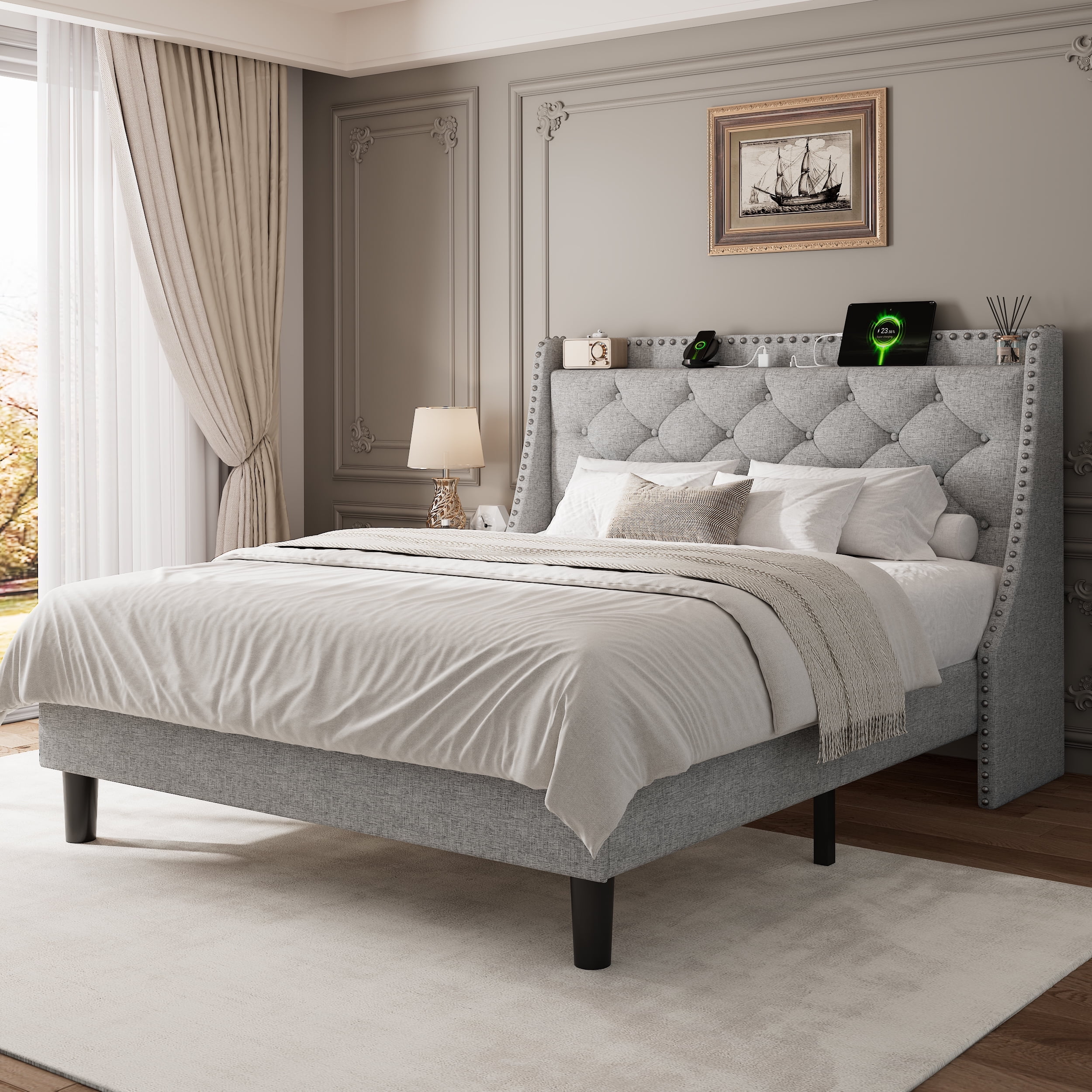 Virans Full Bed Frame with 16