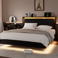 thumbnail image 1 of Einhomn Full Size Floating Bed Frame with  LED Lights & Charging Station,Wood Platform Bed Frame with Storage Headboard,Noise Free,No Box Spring Needed,Easy to Assemble-Black, 1 of 9