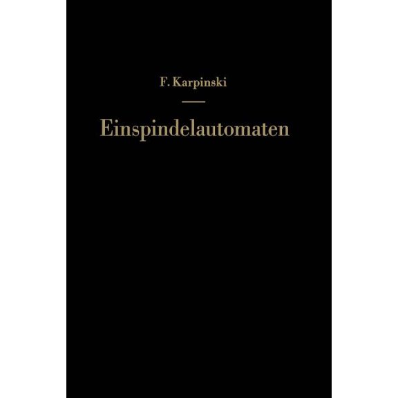 Einspindelautomaten, (Paperback)