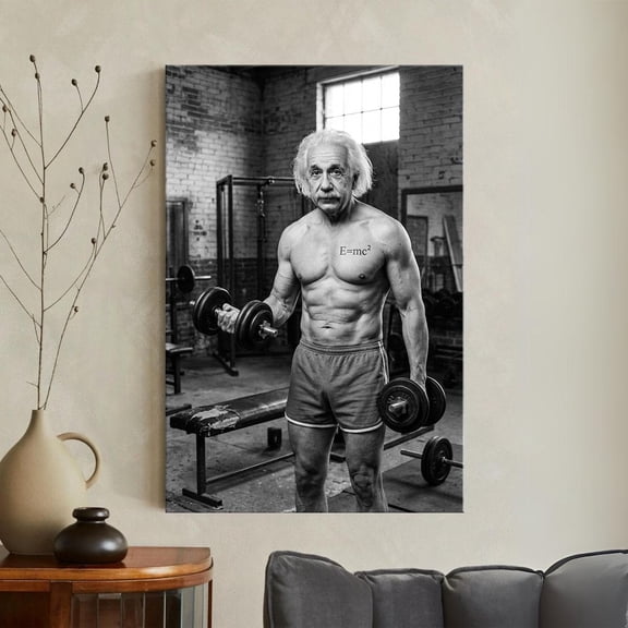 Einstein Bodybuilder Gym Workout Fitness Motivation Poster Art Unframed Paper Print