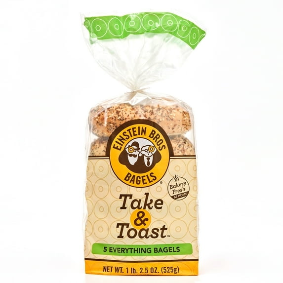 Einstein Bros Bagels Take & Toast, Everything Bagel, 5 Count, 18.5oz Bag pack of 1