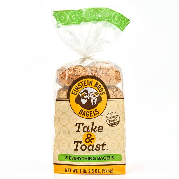 Einstein Bros Bagels Take & Toast, Everything Bagel, 5 Count, 18.5oz Bag