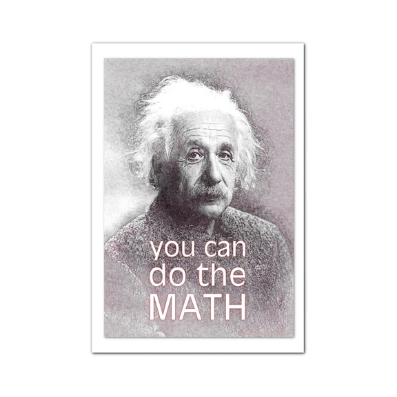 Einstein Classroom Math Wall Art Print, Unframed Paper Poster 8x10in