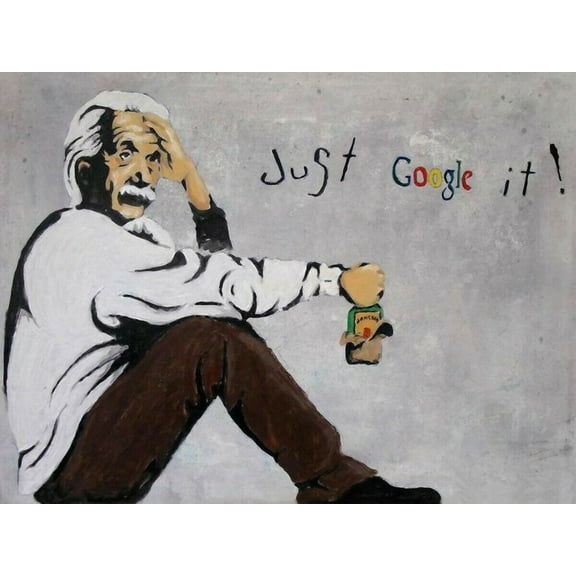 Einstein Just Google It - Canvas OR Print Wall Art