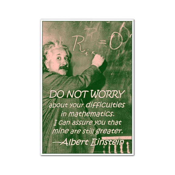 Einstein Math Quote Wall Art Print, Unframed Paper Poster 8x10in