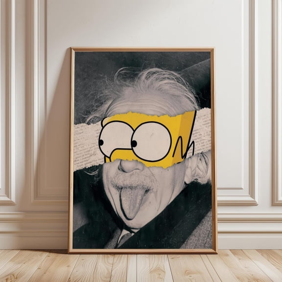 Einstein Pop Art Collage Wall Art Print, Unframed Paper Poster 8x10in