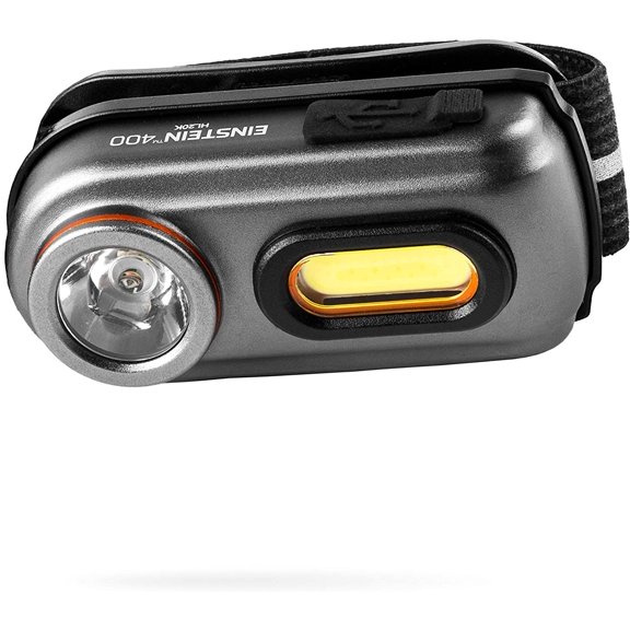 Einstein Powerful 400 Lumen Headlamp with Rechargeable Battery | Compact Low-Profile Headlamp with 5 Light Modes
