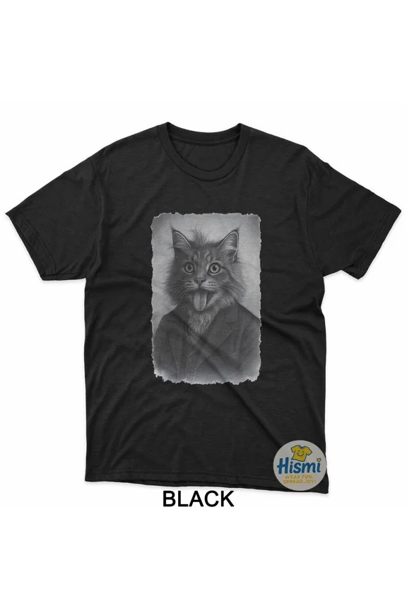 Einstein Tongue Cat Meme Graphic with Clever Feline Humor Unisex T-Shirt up to size 5XL