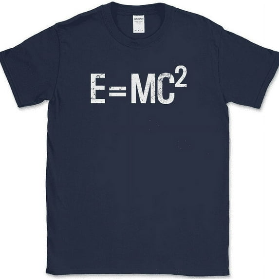 Einstein's Theory E=MC2 T-Shirt Science Theoretical physicist Math Tee - Navy, 2XL