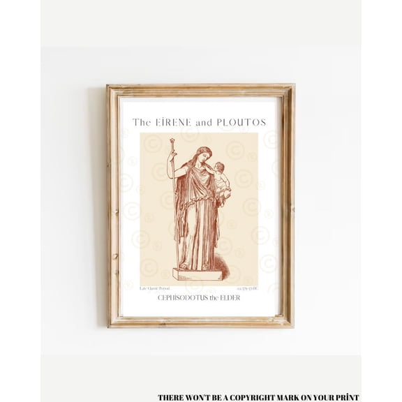 Eirene And Ploutos, Ancient Roman Goddess, Pax, Goddess Of Peace, Mother Goddess Statue Print, Roman Mythology, Classical Sculpture Print Wall Art, Modern Wall Decor, 8x12 UNFRAMED