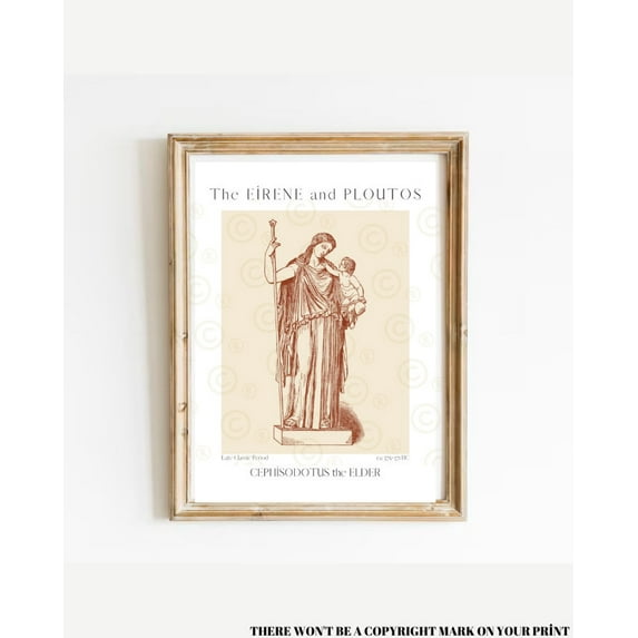 Eirene And Ploutos, Ancient Roman Goddess, Pax, Goddess Of Peace, Mother Goddess Statue Print, Roman Mythology, Classical Sculpture Print Wall Art, Modern Wall Decor, 24x36 UNFRAMED