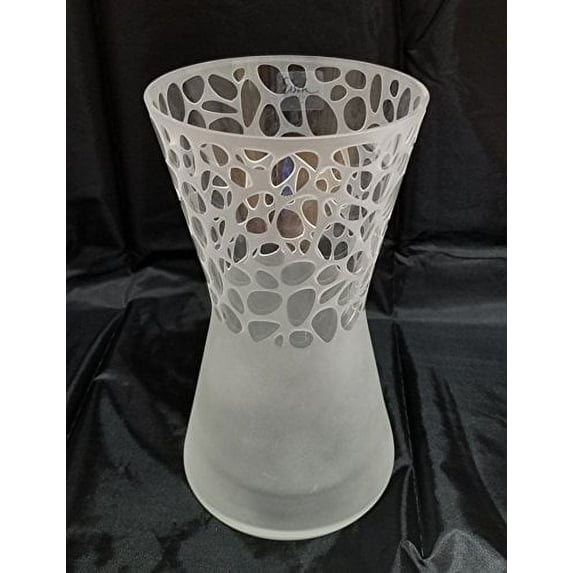 Eisch Glaskultur Mamba Leadfree Crystal Vase with Sandblasted Pattern, 8.7-Inch Height
