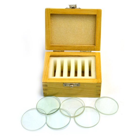Eisco 6pc Acrylic Lens Set - 1.5" (38mm) Diameter - Double Convex, Double Concave, Plano Convex, Converging Concave-Convex, Diverging Concave-Convex, Plano-Concave