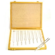 Eisco Labs Aluminum Scientific Tuning Forks, Set of 8 Scientific Pitch, C4 = 256Hz with Wooden Case - Designed for Physics Experiments