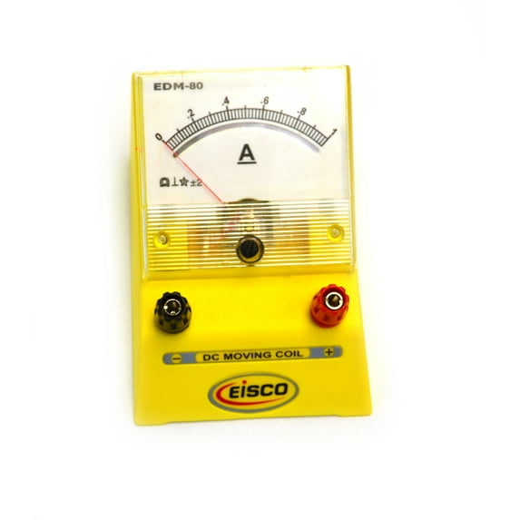 Eisco Labs Analog Ammeter, DC Current Meter, 0 - 1 Amp, 0.02A resolution