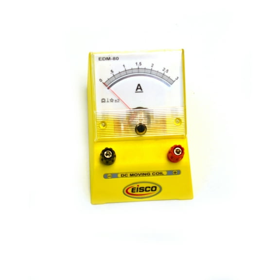 Eisco Labs Analog Ammeter, DC Current Meter, 0 - 3 Amp, 0.05A resolution
