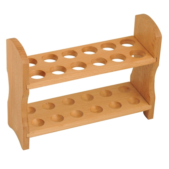 Eisco Labs Beechwood Test Tube Rack, 12 Tube Capacity, 7/8" (22mm) Holes