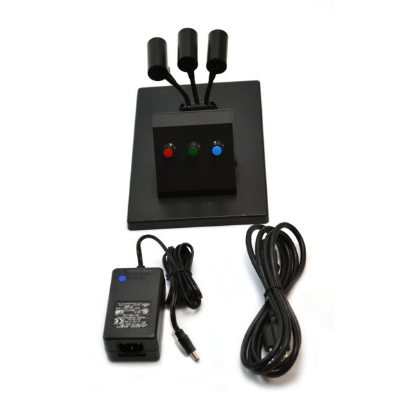 Eisco Labs Color Mixing apparatus - 3 LED Lamps that project Red, Blue, Green light - 10" x 16" base