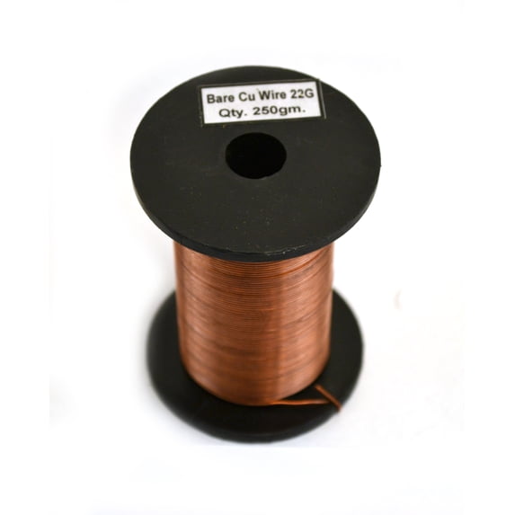 Eisco Labs Copper Wire, Bare, 225ft Reel, 22 SWG (21 AWG) - 0.028" (0.71 mm) Dia.