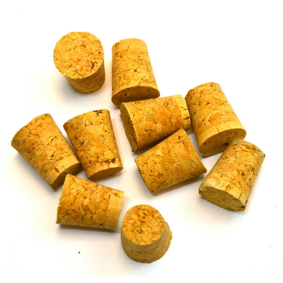 Eisco Labs Cork Stopper - Bark, size no. 7, bottom 15mm, top 21mm, length 25mm, pk of 10
