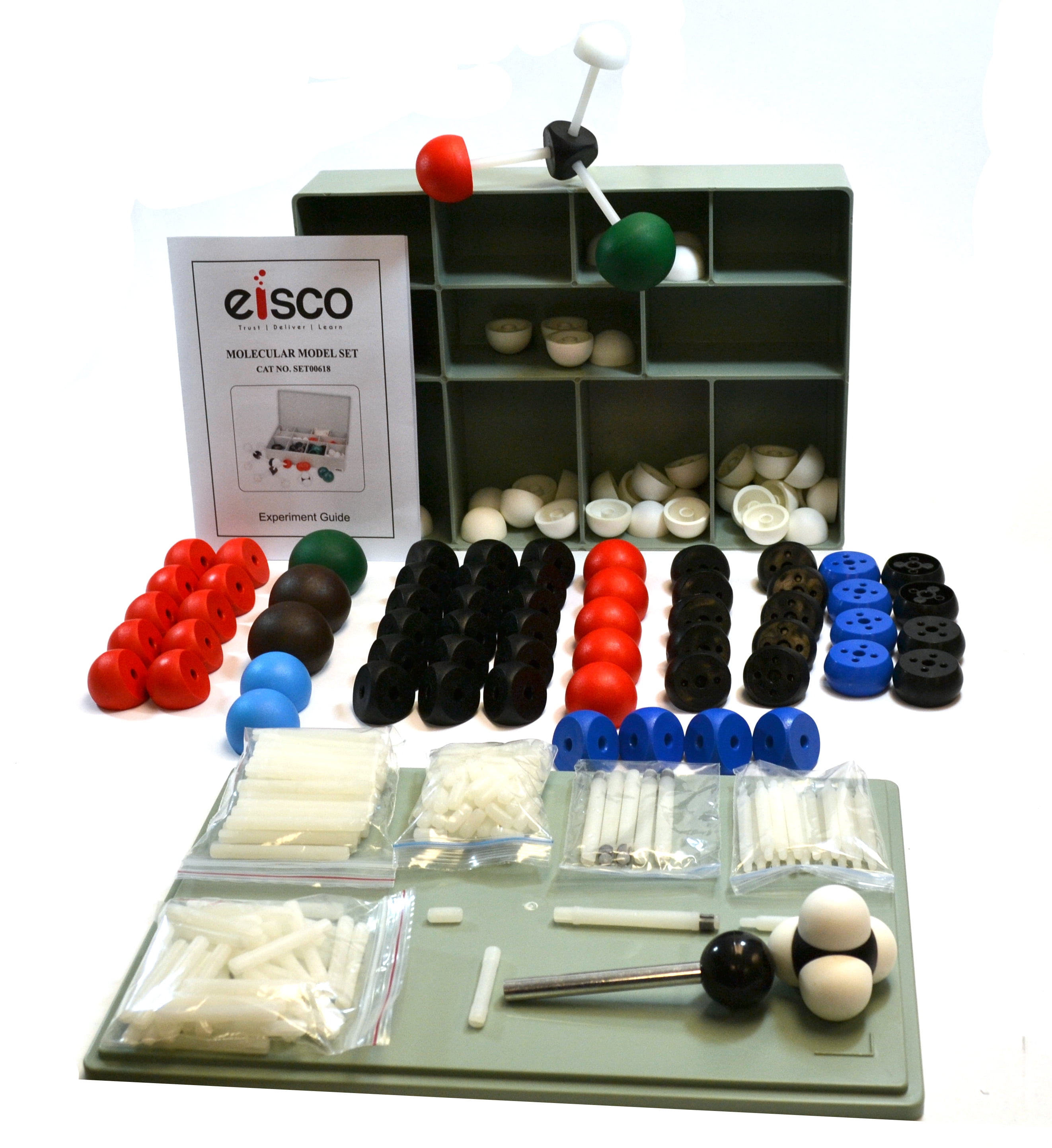 Eisco Labs Molecular Model Kit (74 Pieces) - VSEPR Theory Demonstration With Case & Instructions