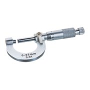 Eisco Labs Micrometer Screw Gauge w/Lock, Nickel Plated Brass - Range 0-25x0.01mm
