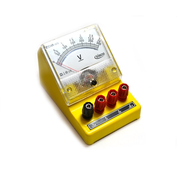 Eisco Labs Moving Coil Meters DC, Voltmeter 0 - 3 V, 0-15 V, 0-300 V (Triple)