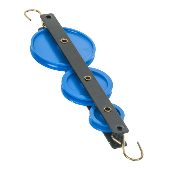 Eisco Labs Triple Long Pulley's - Plastic - Mounted in Metal Frame