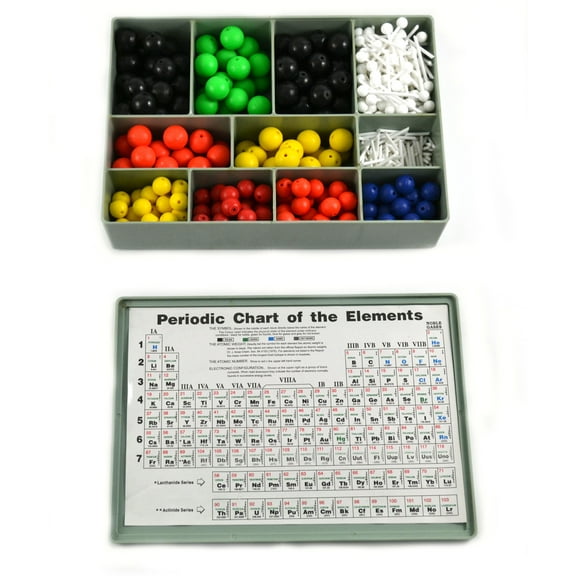 Eisco Organic and Inorganic Chemistry Molecular Atomic Model Set, 520 Pieces, Hard Plastic Case
