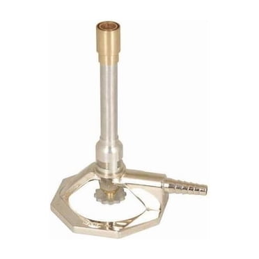 EISCO Natural Gas Bunsen Burner With Anti-Tip Base - Lab Quality Heating & Sterilization