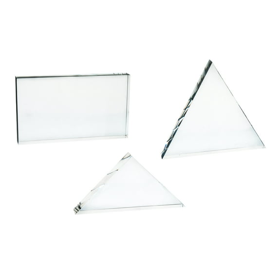 Eisco Set of 3 Large Acrylic Blocks for Light and Prism Demonstrations