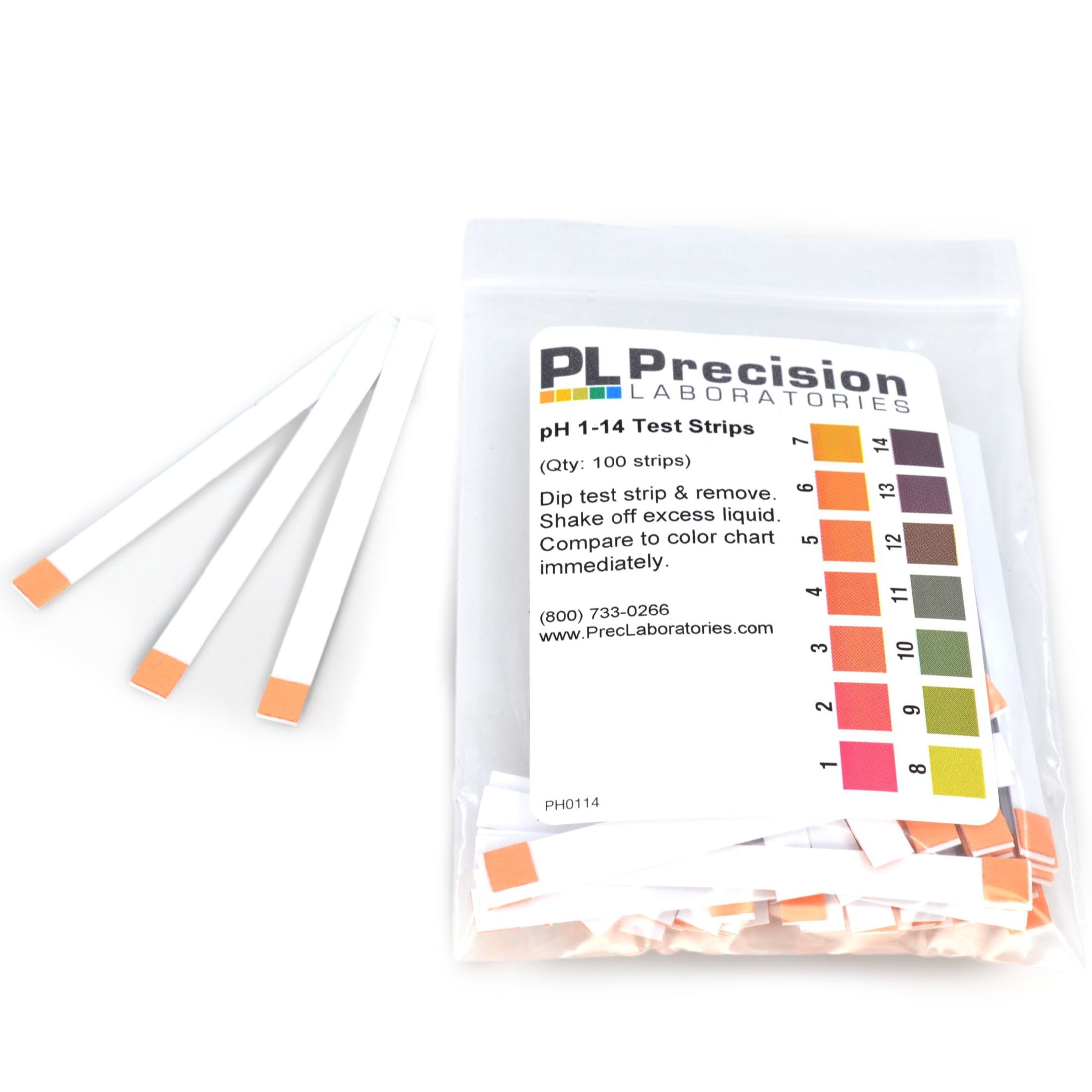 Eisco - pH Test Strips 1-14 - 100 Strips in 1 Bag for Quick and Accurate pH Testing in Labs, Classrooms, and Educational Use