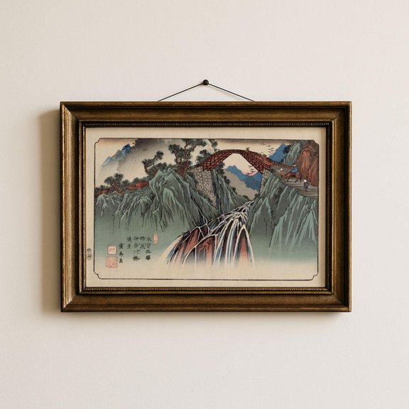 Eisen 17901848 Ina River Bridge Fine Art Japanese Woodblock Print, Unframed Paper Print