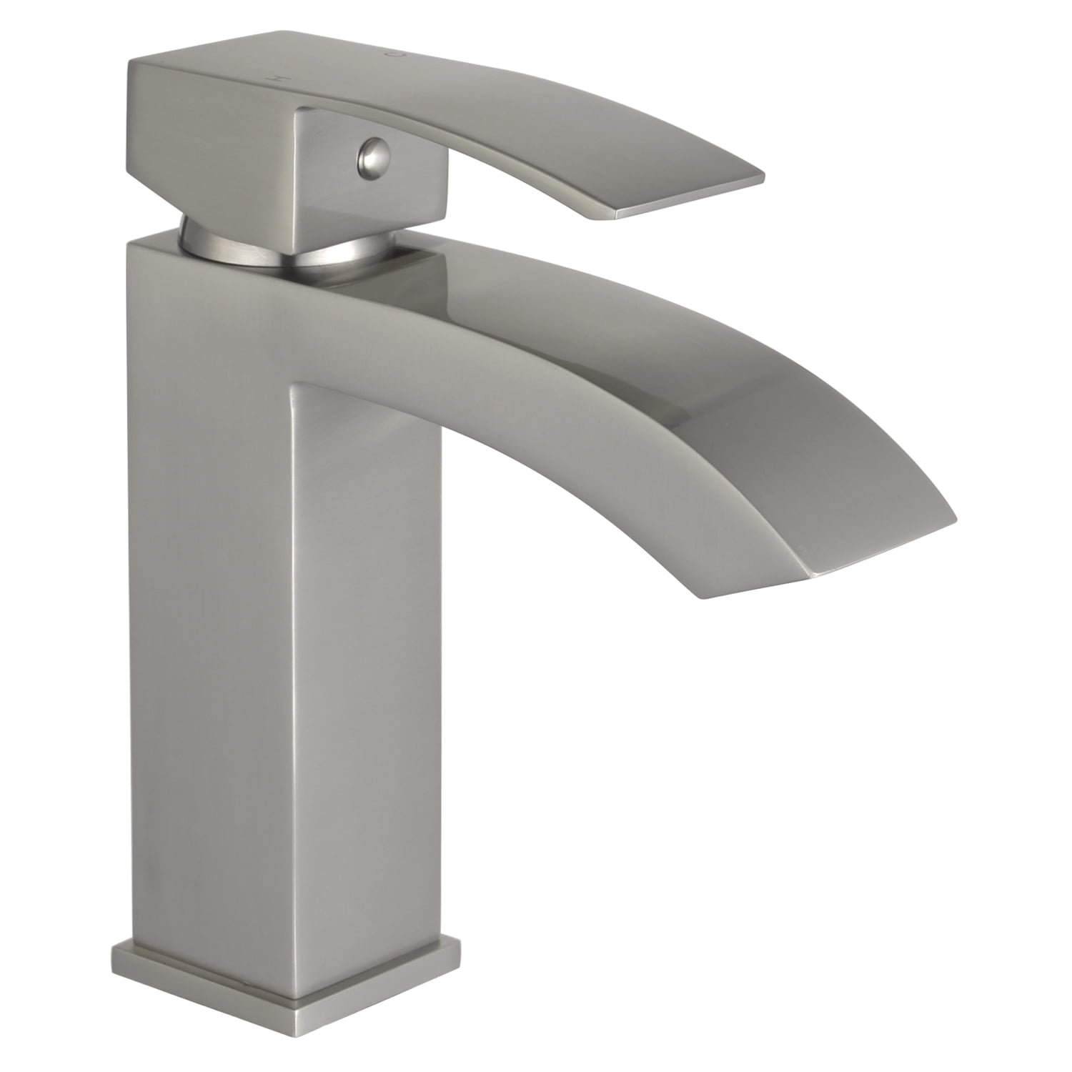 Marella 6" Single Hole Single Handle Modern Bathroom Sink Faucet, Brushed Nickel