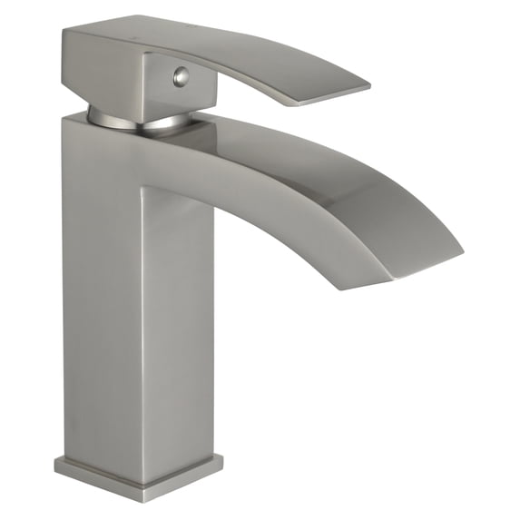 Marella 6" Single Hole Single Handle Modern Bathroom Sink Faucet, Brushed Nickel