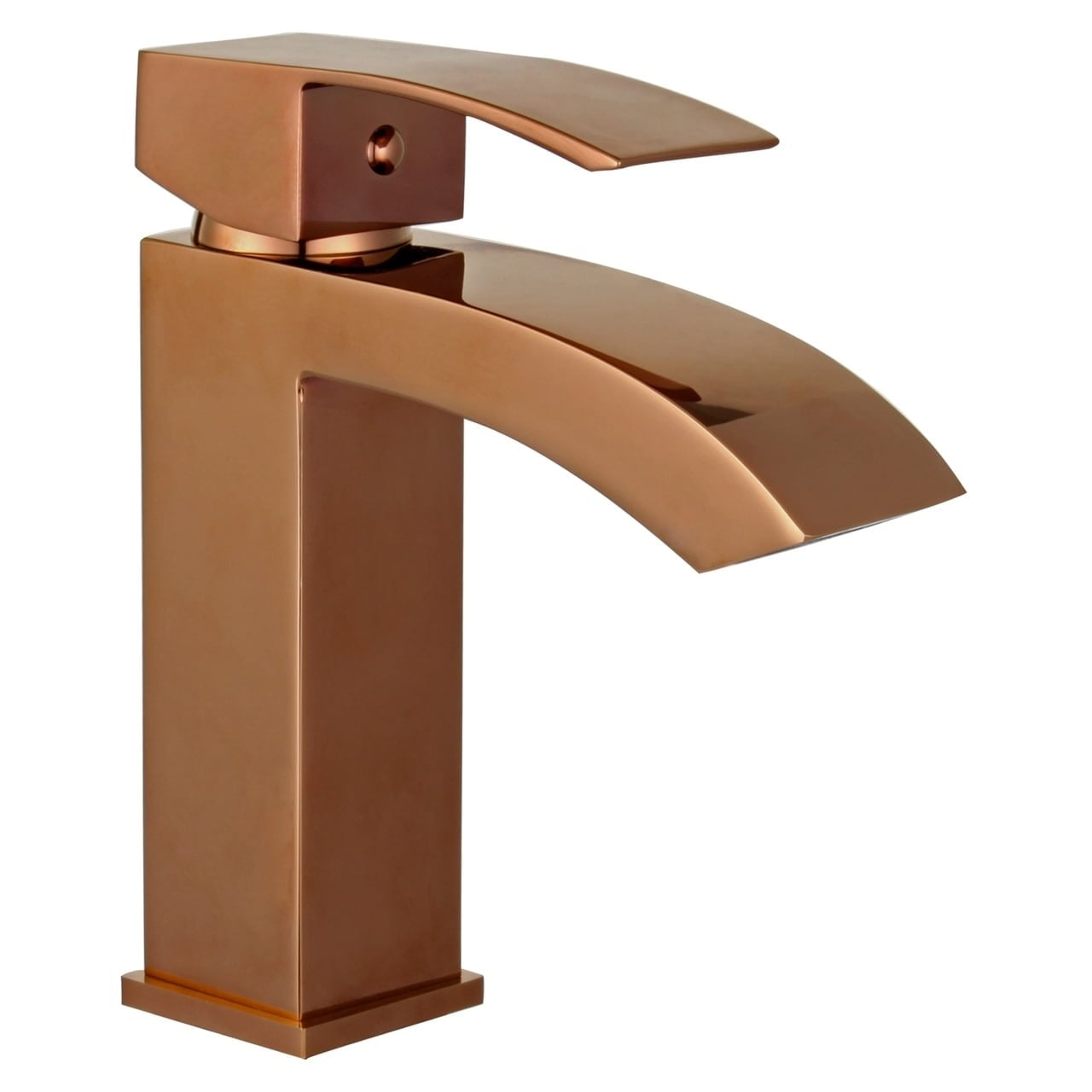 Marella 6" Single Hole Single Handle Modern Bathroom Sink Faucet, Copper Finish