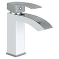 thumbnail image 1 of Marella 6" Single Hole Single Handle Modern Bathroom Sink Faucet, Matte White/Polished Chrome, 1 of 5