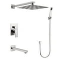 thumbnail image 1 of Eisen Home Narmada 9184 2.0 GPM Single Function Shower Head with Faucet - Polished Chrome Brushed Nickel Brushed Nickel Finish, 1 of 3