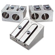 Eisen Pencil Grip 2-hole All-metal Sharpener - 2 Hole[s] - 1" X 1" - Metal - Silver tpg-02601