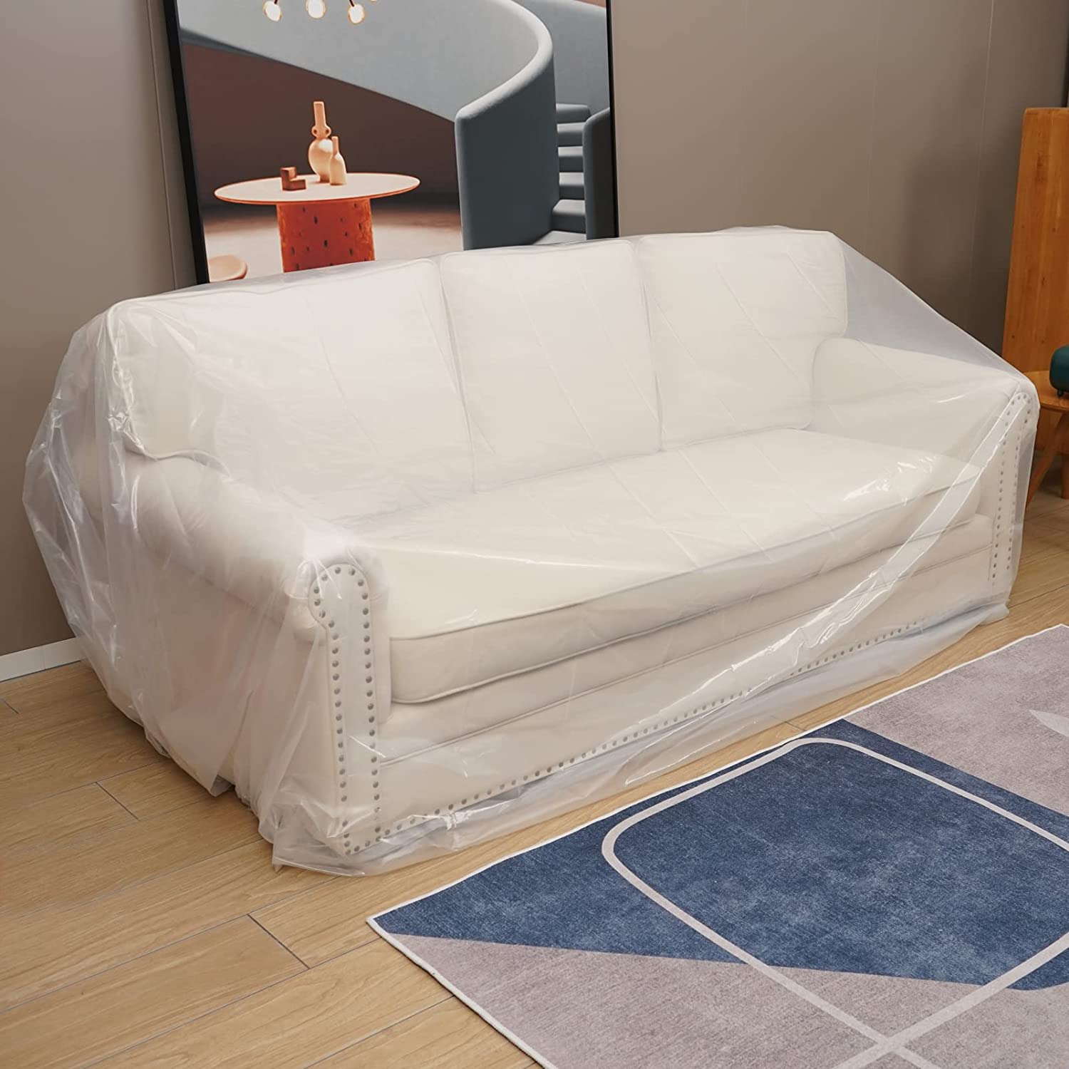 Eismodra Plastic Couch Covers for Moving Waterproof Outdoor Patio