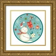 thumbnail image 1 of Eisner, Viv 12x12 Gold Ornate Wood Framed with Double Matting Museum Art Print Titled - Sledding Snowmen Collection C, 1 of 4