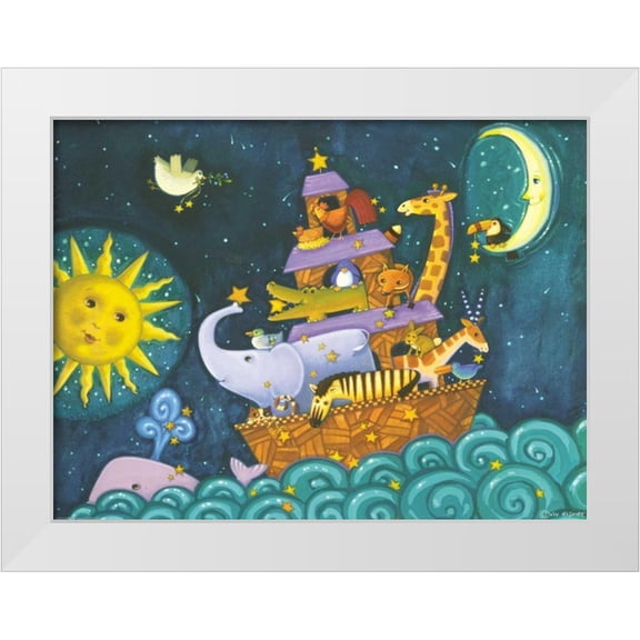 Eisner, Viv 14x12 White Modern Wood Framed Museum Art Print Titled - Ark 3 Starry Ark