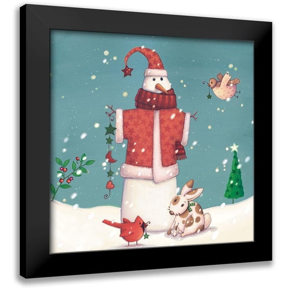 Eisner, Viv 15x15 Black Modern Framed Museum Art Print Titled - Folk Snowman II