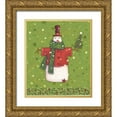 thumbnail image 1 of Eisner, Viv 15x17 Gold Ornate Wood Framed with Double Matting Museum Art Print Titled - Green Snowman, 1 of 4
