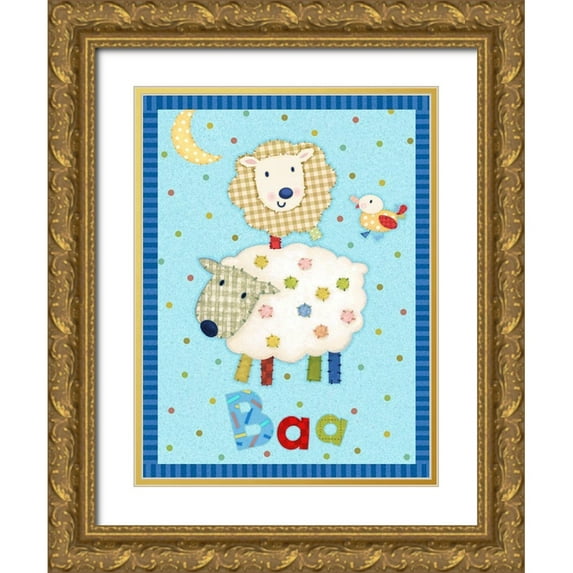 Eisner, Viv 15x18 Gold Ornate Wood Framed with Double Matting Museum Art Print Titled - Farm Friends II