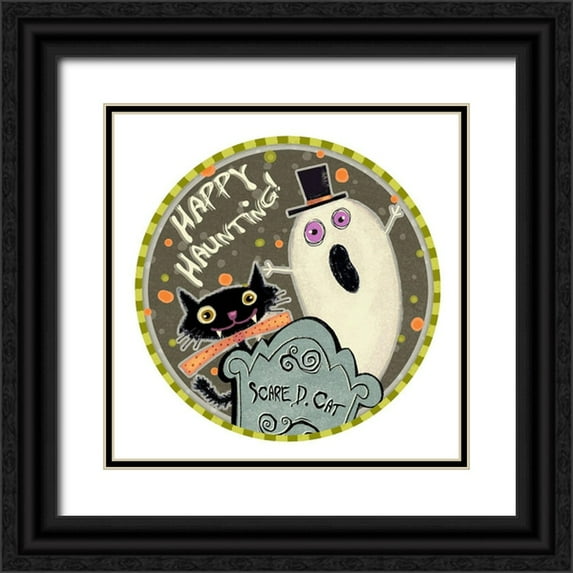 Eisner, Viv 20x20 Black Ornate Wood Framed with Double Matting Museum Art Print Titled - Happy Haunting Collection C