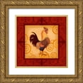 thumbnail image 1 of Eisner, Viv 20x20 Gold Ornate Wood Framed with Double Matting Museum Art Print Titled - Decorative Rooster I, 1 of 4