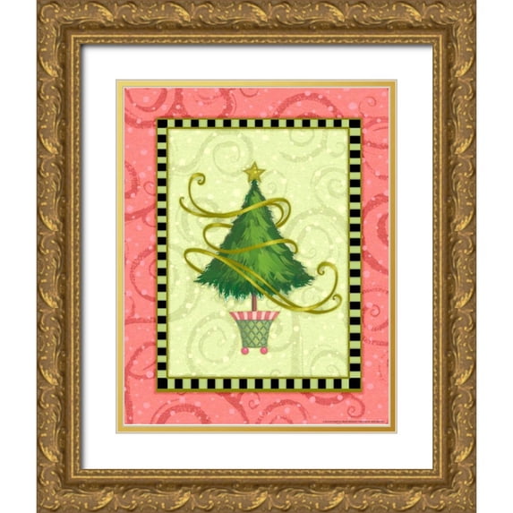 Eisner, Viv 20x24 Gold Ornate Wood Framed with Double Matting Museum Art Print Titled - Holiday Tree 2