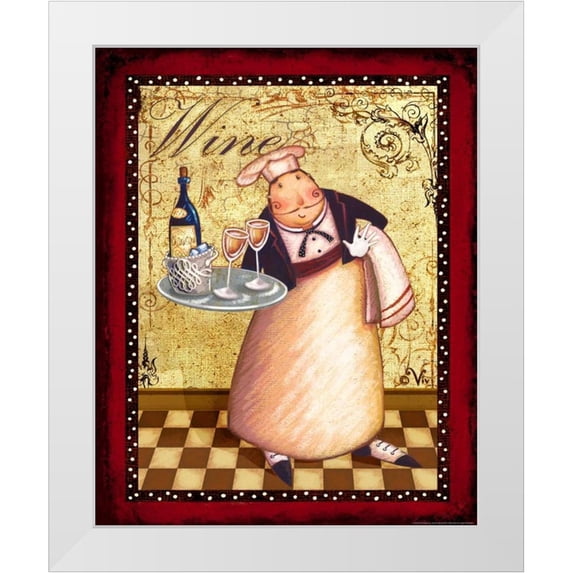Eisner, Viv 20x24 White Modern Wood Framed Museum Art Print Titled - Chef 4 Wine